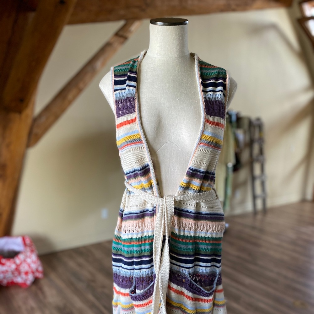 Multi color knit cover up